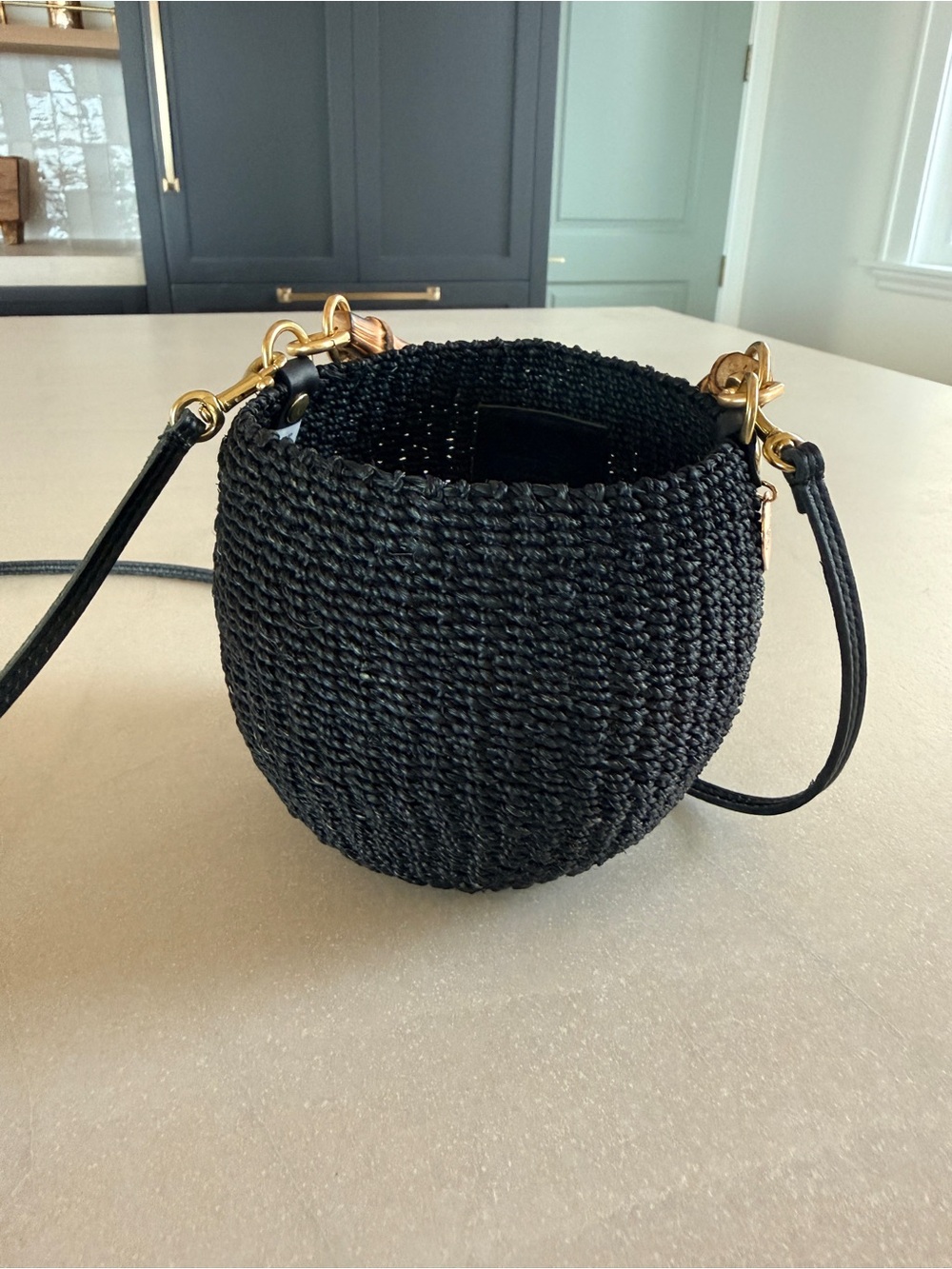 Clare V. Black Petit Pot de Miel Basket Bag with Bamboo Handle - Like New - Picture 9 of 15